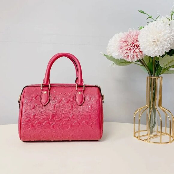 Coach CH276 Mini Rowan Crossbody In Signature Leather IN Strawberry Haze - Picture 3 of 7